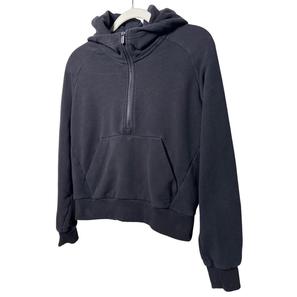 Athleta Coaster Luxe Half Zip Hoodie Black Women's Size XS